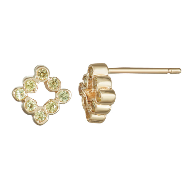 Electric Yellow Mini 3-stone single stud earring – Hi June Parker