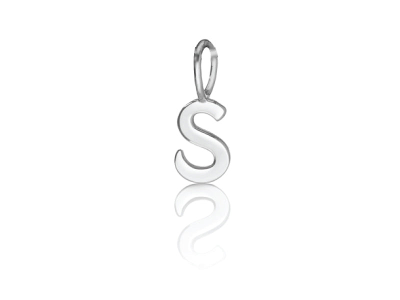 S Cute Gold CZ Initial Charm, Alphabet Name Letter Charm,sku#LX193